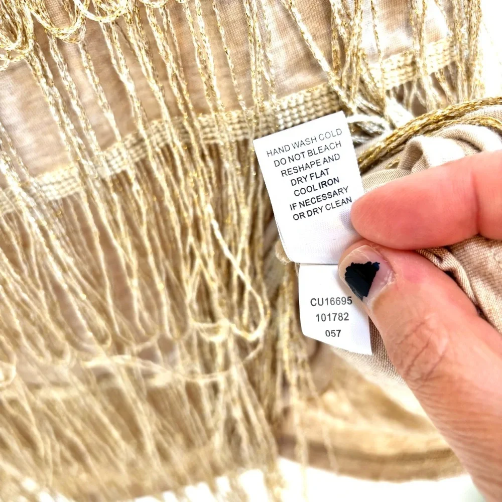 Cupio Fringe Long Tank Top Size Medium Southwestern Sheer Festival Rodeo Cowgirl - Picture 10 of 10